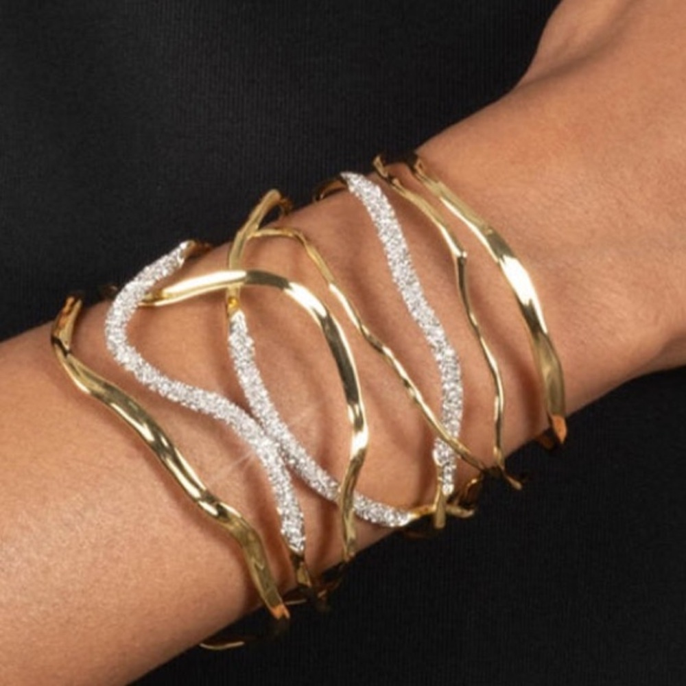 ALEXIS BITTAR • Solanales Crystal Intertwined Wide Cuff Bracelet